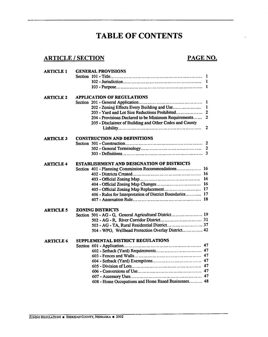 TABLE OF CONTENTS Page 1