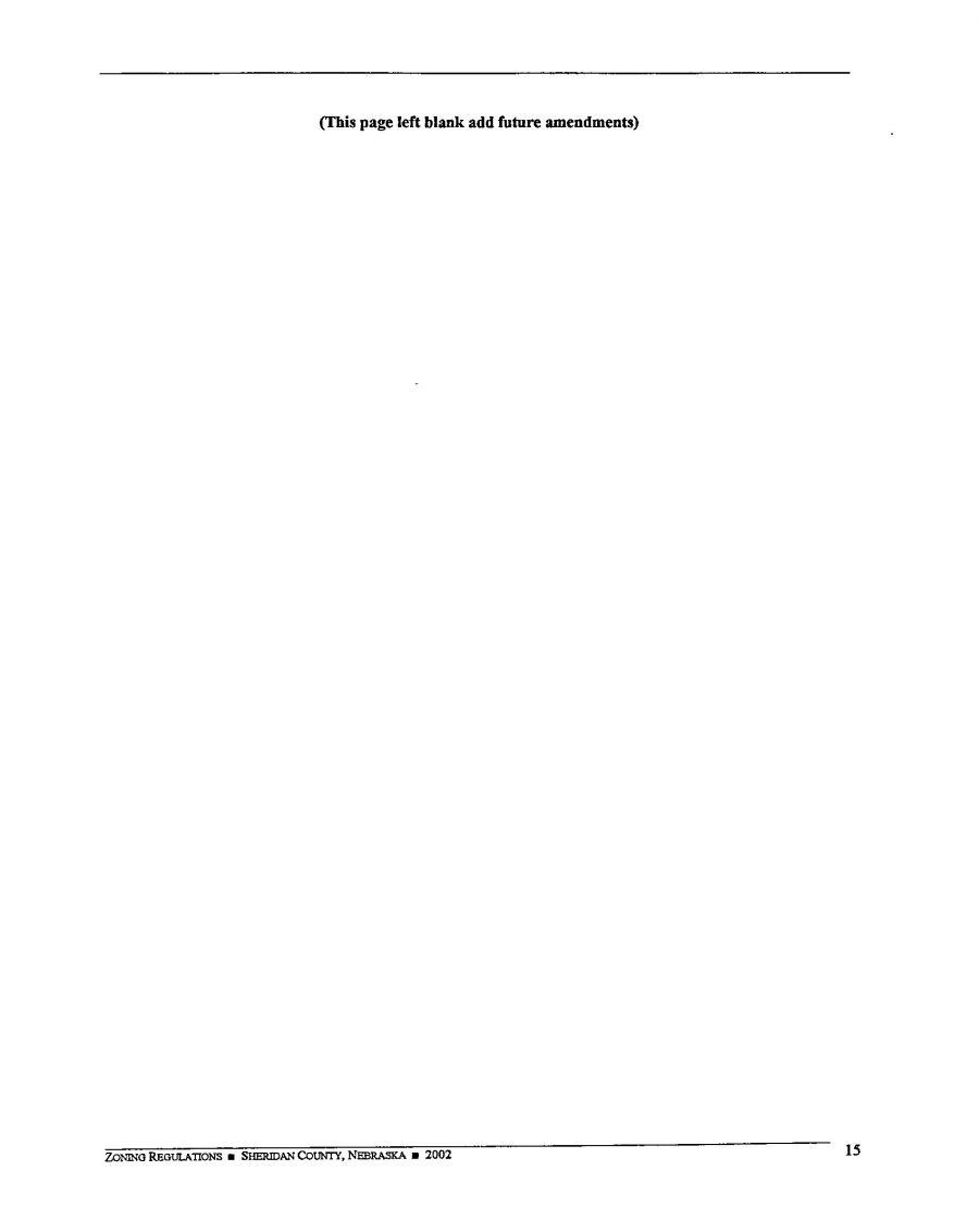  Zoning Regulations - Sheridan County Nebraska - 2002  Page 15