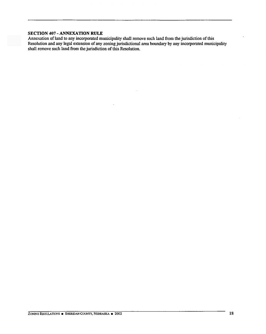 Zoning Regulations - Sheridan County Nebraska - 2002  Page 18