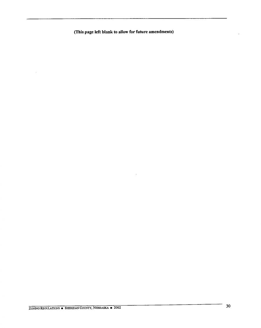 Zoning Regulations - Sheridan County Nebraska - 2002 Page 30