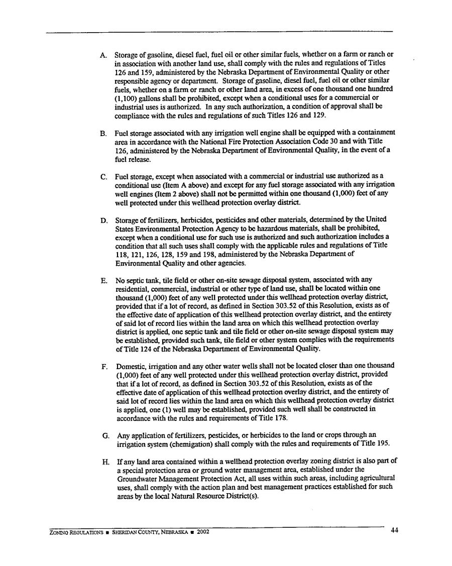 Zoning Regulations - Sheridan County Nebraska - 2002 Page 44 Zoning Regulations - Sheridan County Nebraska - 2002 Page 44