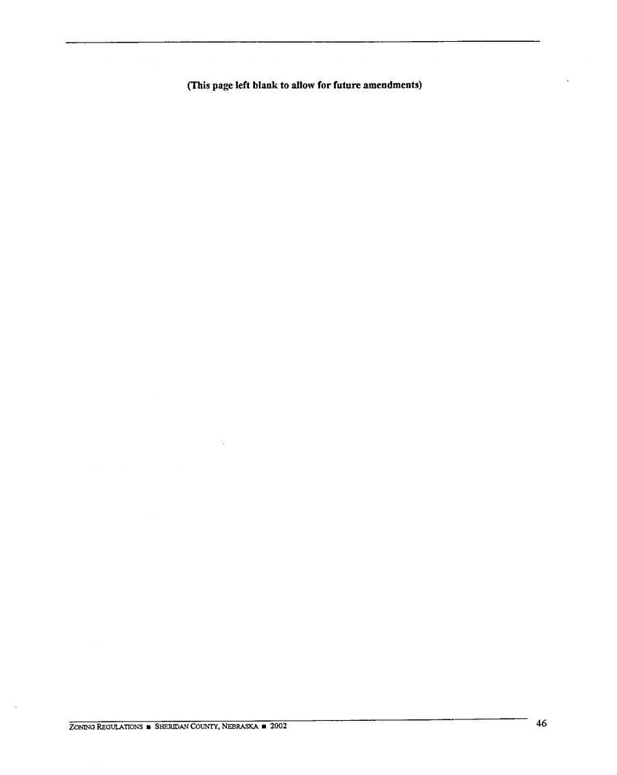 Zoning Regulations - Sheridan County Nebraska - 2002 Page 46