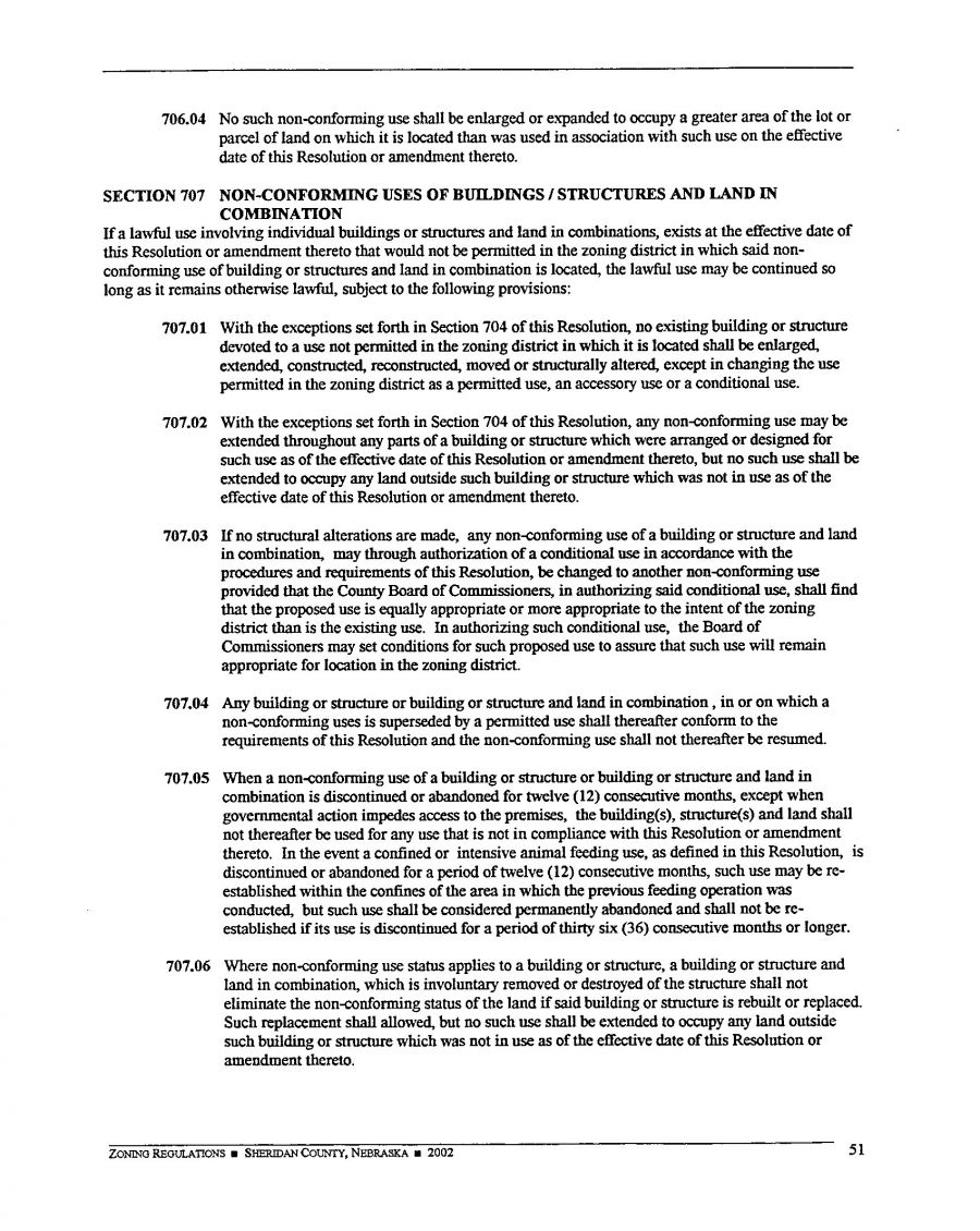 Zoning Regulations - Sheridan County Nebraska - 2002 Page 51