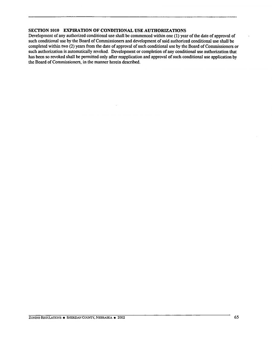 Zoning Regulations - Sheridan County Nebraska - 2002 Page 65